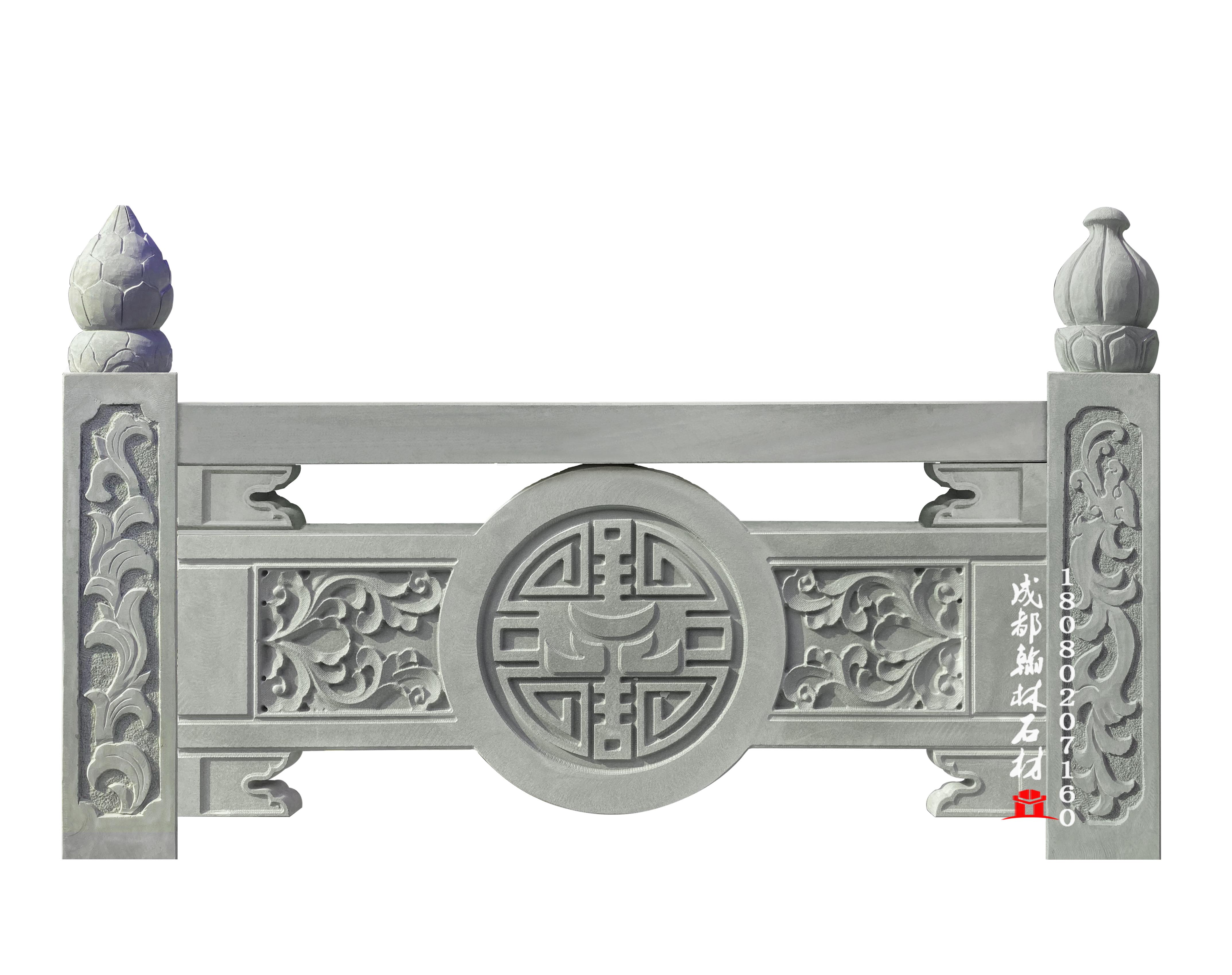 四川青石浮雕栏杆图纸定做 