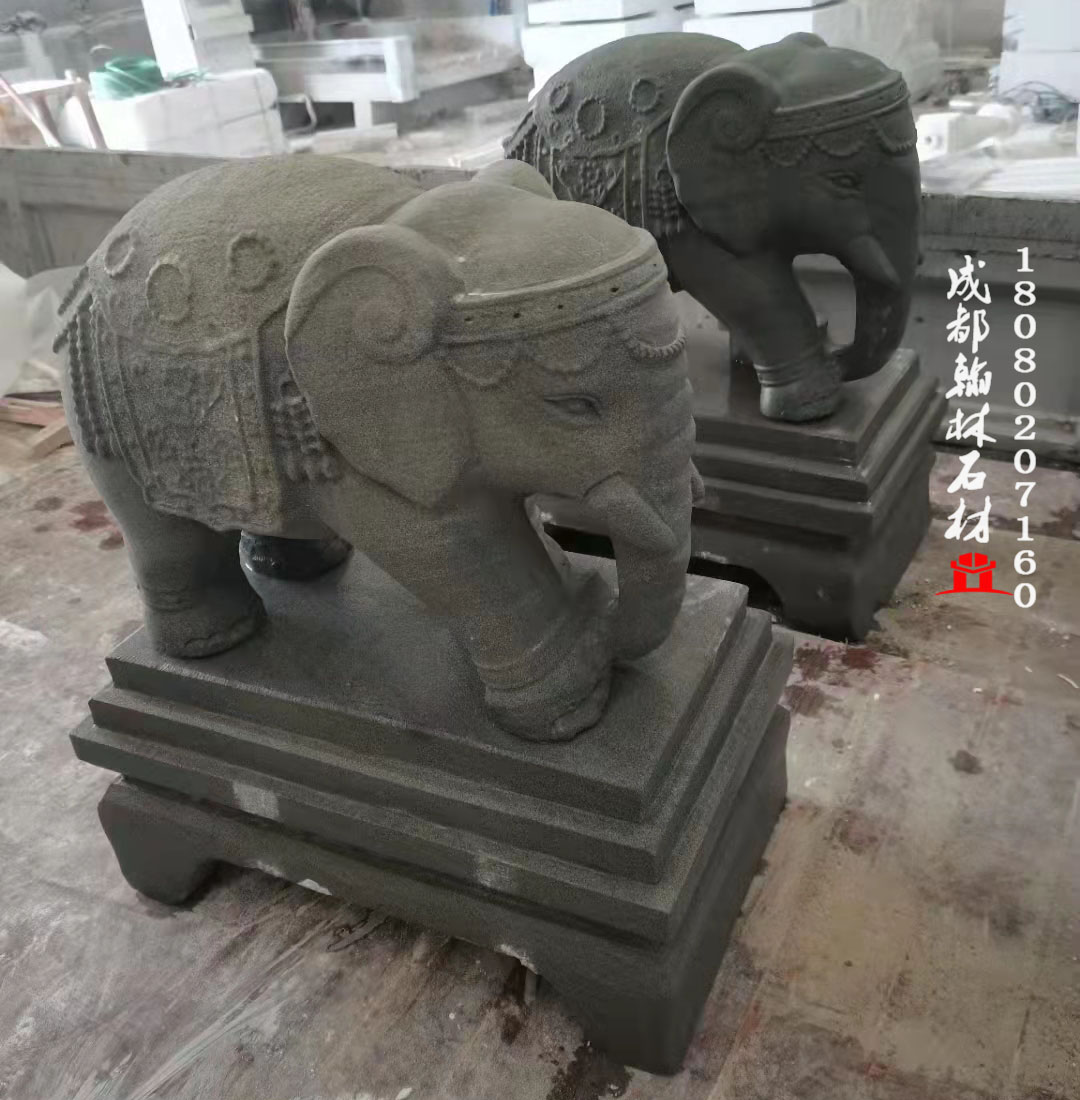 四川青石石雕古象 