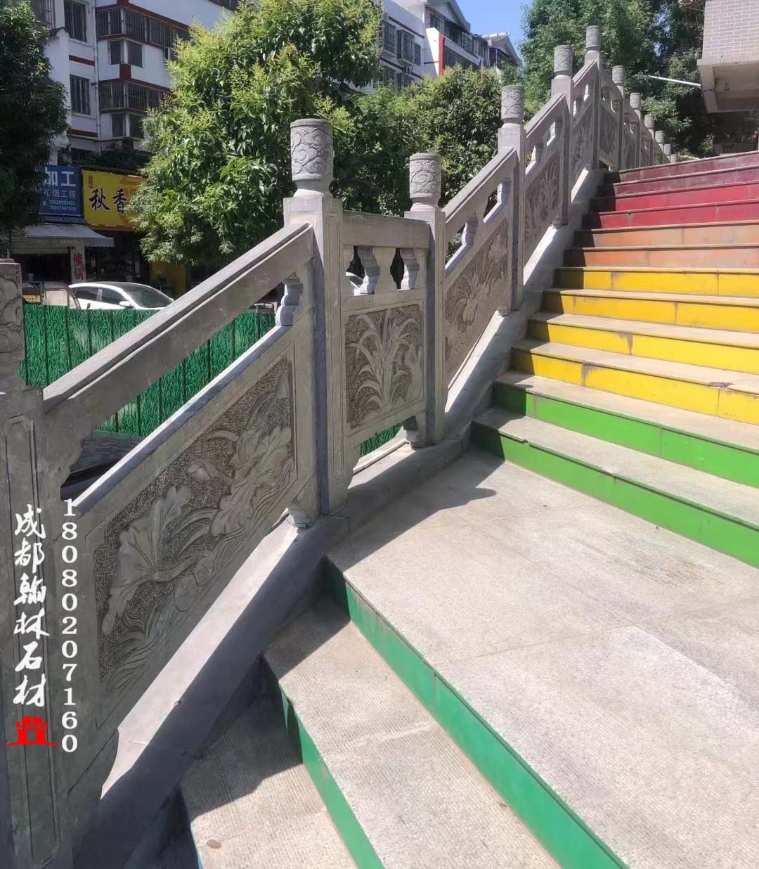 贵州油青石栏杆 