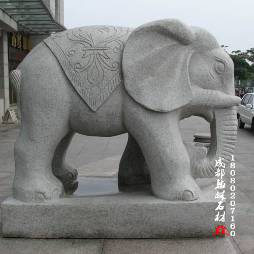 花岗岩石雕大象四川厂家 