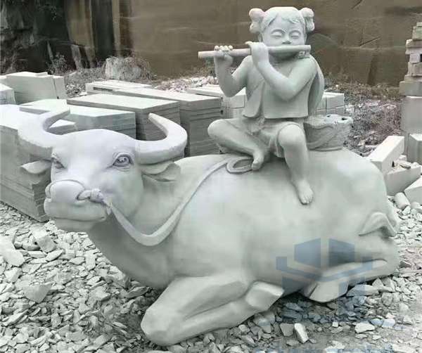 动物石雕一牛_成都翰林石材专业定制批发 