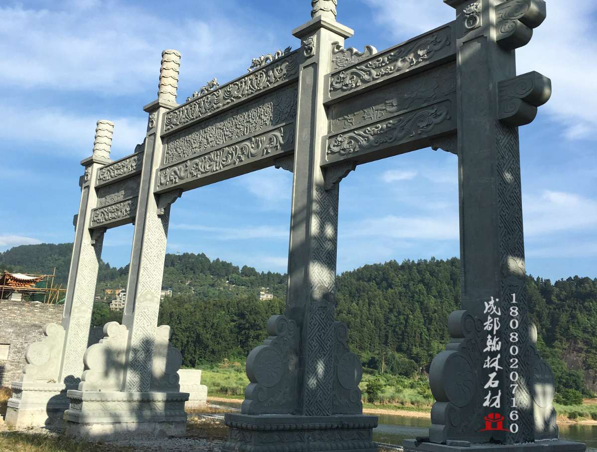 四川青石牌坊定制 - 成都翰林石材有限公司 